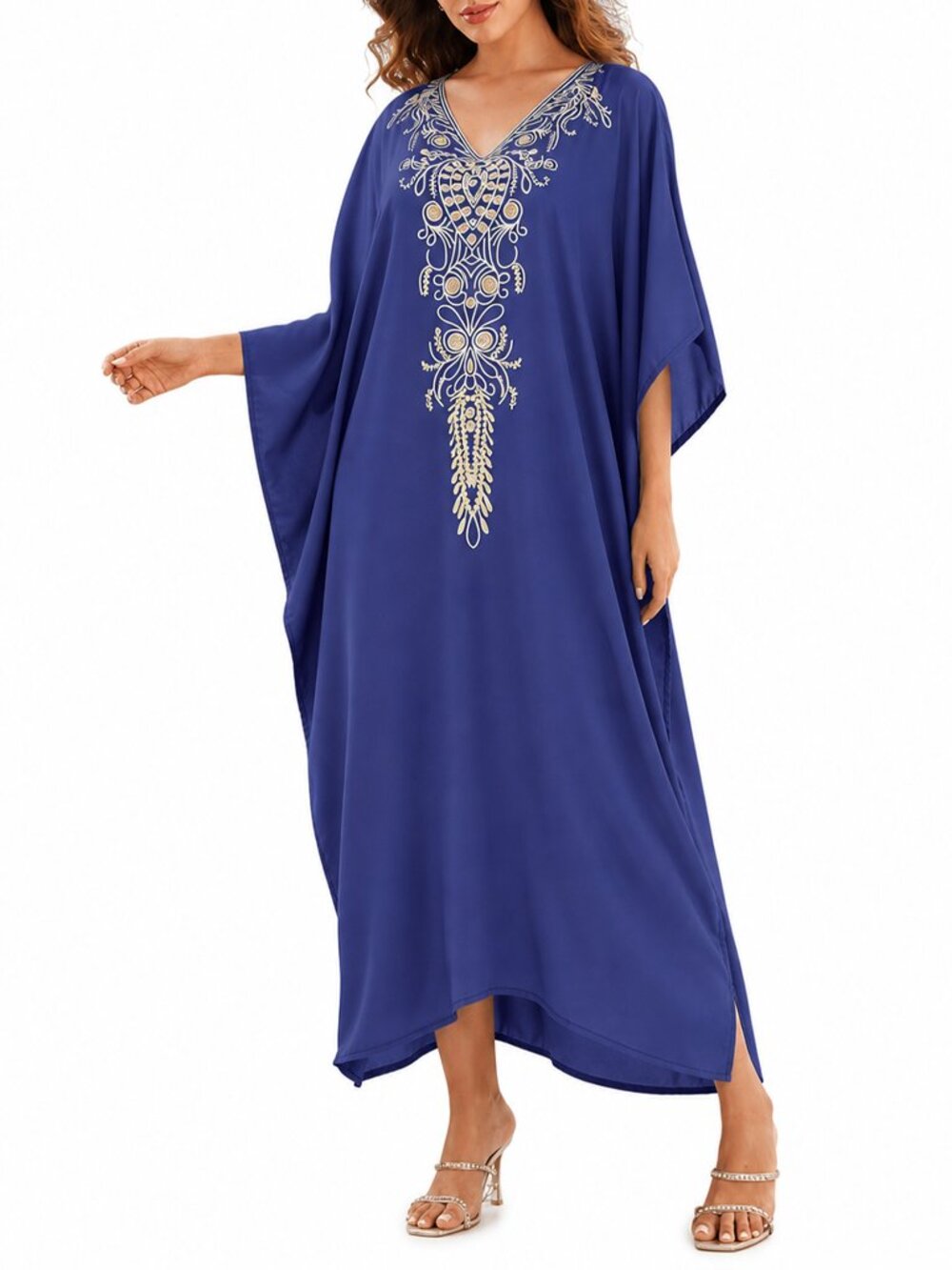 Plus Size Women Caftan Dress Stylish Loungewear Maxi Cover Up for Beach Party